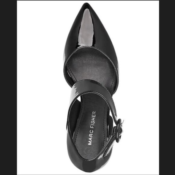 Marc Fisher Black Patent Dianora Pointed Toe Pumps Size 7 - Picture 3 of 13